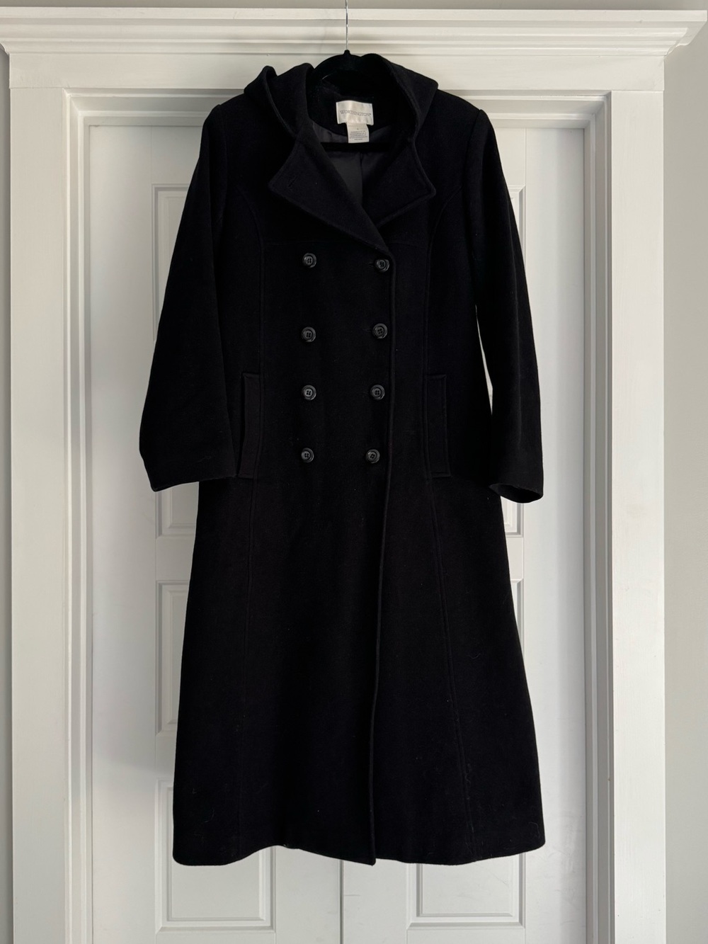 Worthington Vintage Long Black Wool Coat, 8